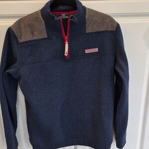 Vineyard Vines Blue and Gray Zip Pullover SMALL